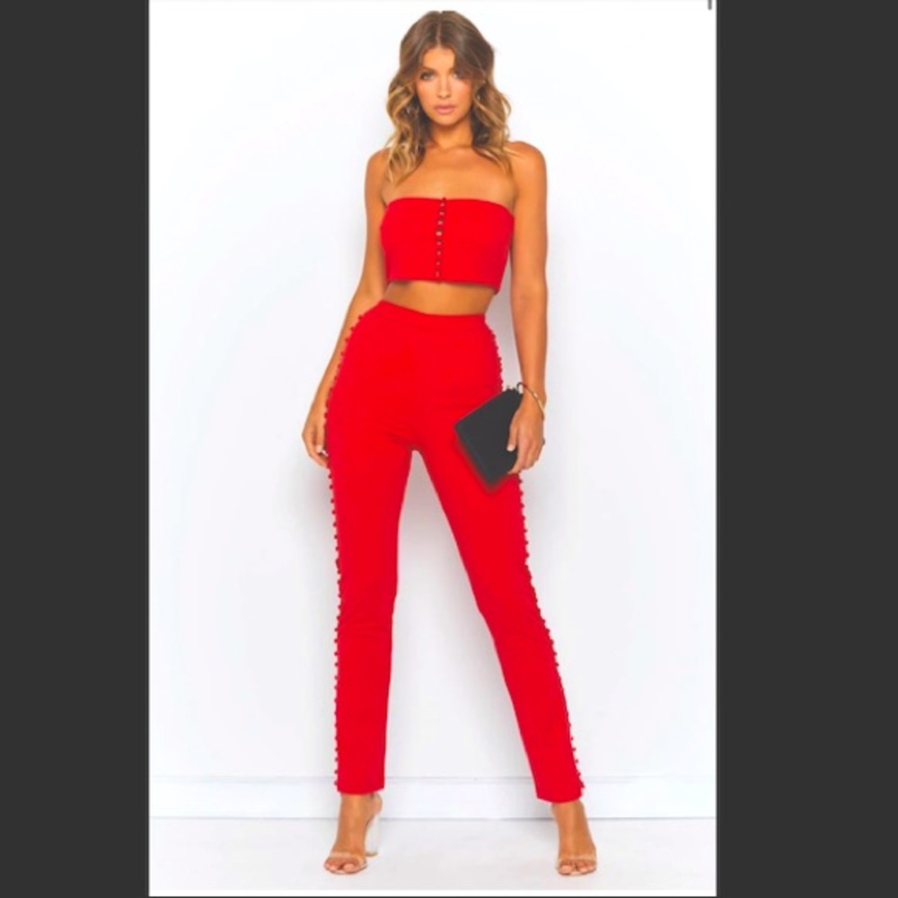 Red Two Piece Outfit (Pants)